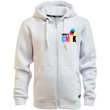 Худі на блискавці з написом "i work in CMYK"