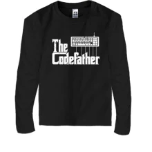 Дитячий лонгслів з написом «The Codefather»