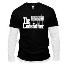 Комбінований лонгслів з написом «The Codefather»
