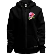 Худи на молнии Rose skull