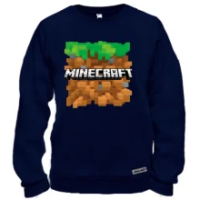 Свитшот с блоком земли и логотипом Minecraft