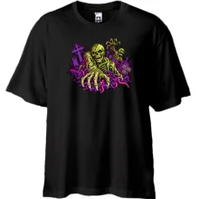 Футболка Oversize с зомби на кладбище