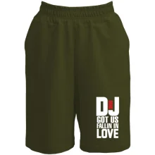 Шорты с надписью DJ got us fallin in love