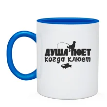 Чашка з рибалкою та написом про риболовлю