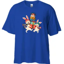 Футболка Oversize з кроликами та подарунками