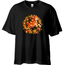 Футболка Oversize с огненной козой в венке