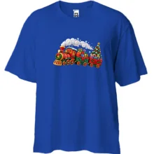 Футболка Oversize с новогодним паровозиком