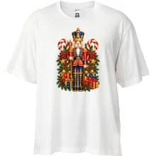 Футболка Oversize с щелкунчиком и подарками