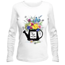 Женский лонгслив с букетом "have a nice day"