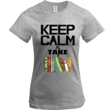 Футболка Keep calm & take book