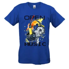 Чоловіча футболка з акварельним принтом «Open your music»