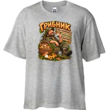 Футболка Oversize з написом «Грибник»