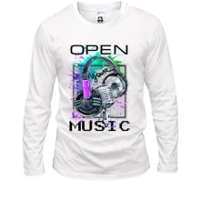 Лонгслив с наушниками Open your music