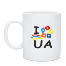 Чашка I love Ukraine з вінком
