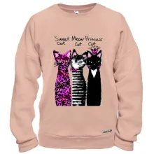 Свитшот с тремя котами "sweet, princess, meow" (1)