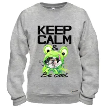 Свитшот с Бостон-терьером "Ceep calm & be cool"
