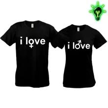 Парные футболки I love (glow)