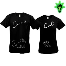 Парные футболки Simons Cat (glow)