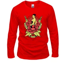 Лонгслив Девушка в розах
