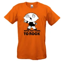 Футболка Never too young to rock