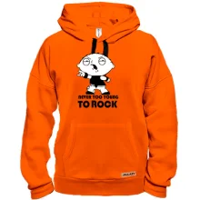 Толстовка Never too young to rock