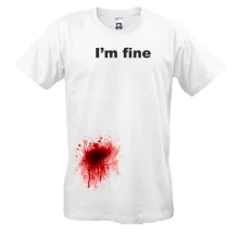 Чоловіча футболка I'm fine (пляма збоку)