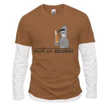 Чоловічий лонгслів з подвійним рукавом Work on alcohol