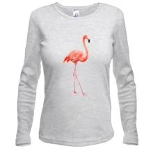 Жіночий лонгслів з великим фламінго