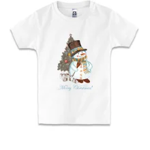 Детская футболка со снеговиком "Merry Christmas!"