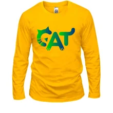 Мужской лонгслив с надписью "cat"