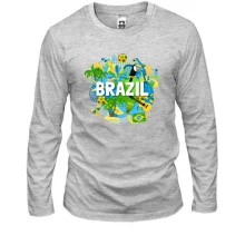 Мужской лонгслив с бразильским колоритом и надписью "brazil"