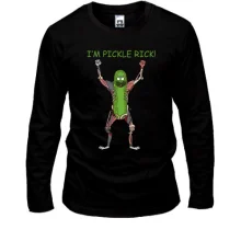 Мужской лонгслив с Огурчиком Риком и надписью «I'm Pickle Rick»