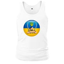 Комбинированный детский лонгслив с изображением козака с саблями