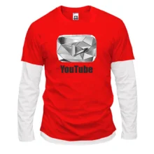 Комбинированный лонгслив с бриллиантовым логотипом YouTube
