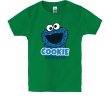 Детская футболка Cookie Monster с большой головой и надписью
