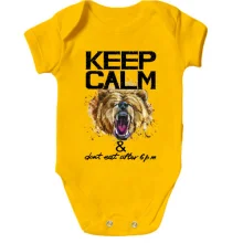 Дитяче боді з ведмедем Keep calm & dont eat after 6 pm