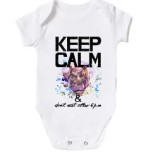 Дитяче боді з бегемотом Keep calm & dont eat after 6 pm