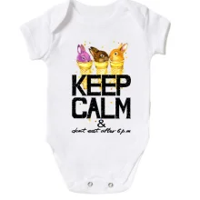 Дитяче боді з зайчатками Keep calm & dont eat after 6 pm