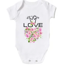 Детское боди с сердцем из роз "love"