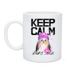Чашка Keep calm and kiss me с Йоркширским терьером