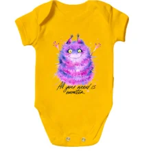 Детское боди с монстром "all you need is monster" (2)