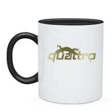 Чашка с ящерицей на надписи Quattro