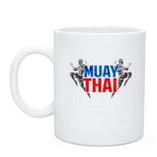 Чашка Муай тай с надписью «MUAY THAI» и силуэтами бойцов