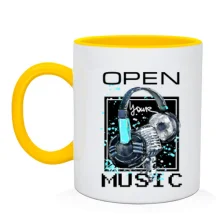 Чашка с принтом «Open your music»