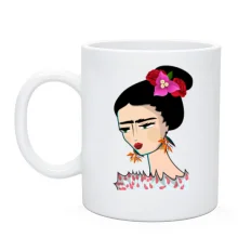 Чашка Woman with pink flower