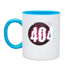 Чашка ERROR 404 в стиле глитч