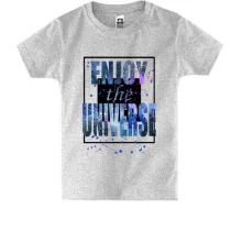 Детская футболка с космической надписью «Enjoy the universe»