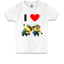Детская футболка I love minions