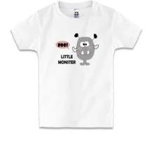 Детская футболка Little gray monster. Boo!