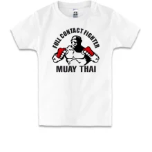 Детская футболка Муай тай с бойцом и надписью «FULL CONTACT FIGHTER»